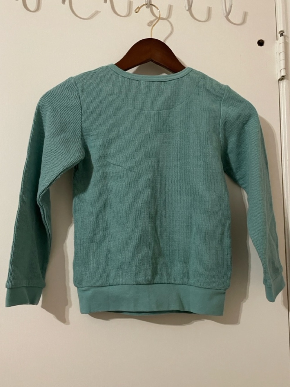 NWT Youpi! Kimuratan Japan Floral Bouquet Waffle Knit Top Teal - Size 130 - Picture 3 of 7